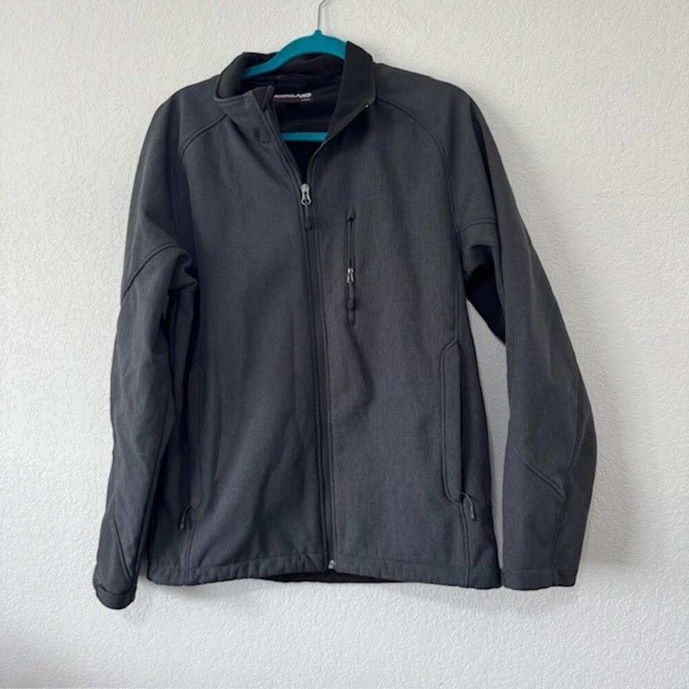 Men's Softshell Jacket Dark Gray Full Zip Size Medium